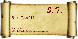 Sik Teofil névjegykártya